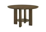 193660 Ottowa 47-inch Round Wood Dining Table with Shelf Brown