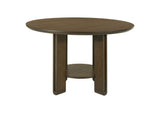 193660 Ottowa 47-inch Round Wood Dining Table with Shelf Brown