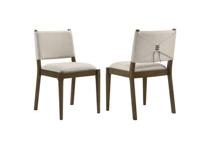 193662 Ottowa Upholstered Dining Side Chair Brown (Set of 2)