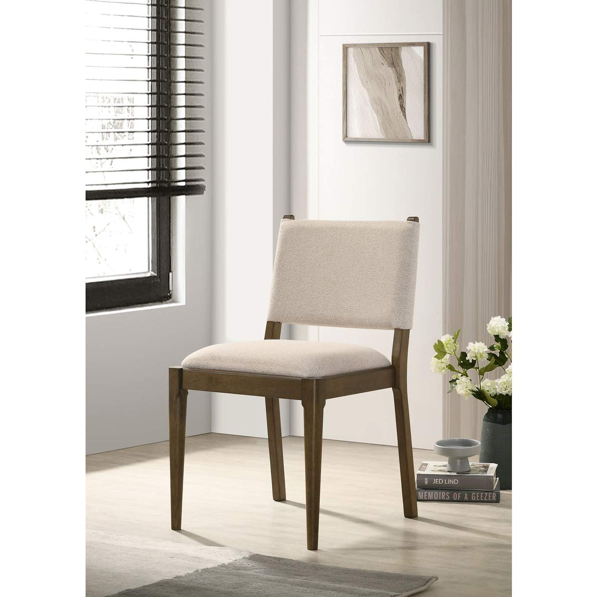 193662 Ottowa Upholstered Dining Side Chair Brown (Set of 2)