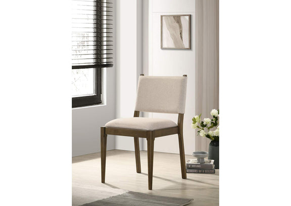 193662 Ottowa Upholstered Dining Side Chair Brown (Set of 2)
