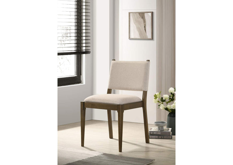 193662 Ottowa Upholstered Dining Side Chair Brown (Set of 2)