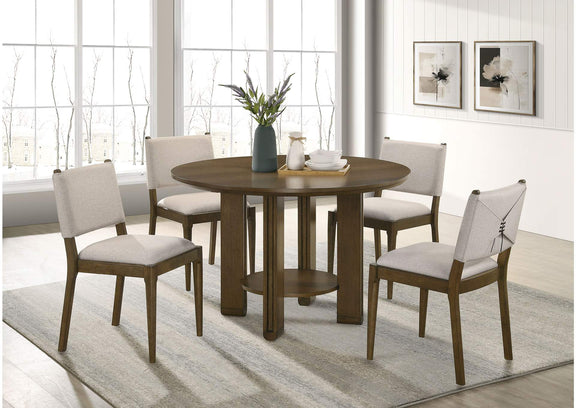 193662 Ottowa Upholstered Dining Side Chair Brown (Set of 2)