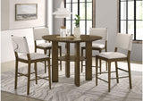 193668-S5 Ottowa 5-piece Round Counter Height Dining Room Set Brown