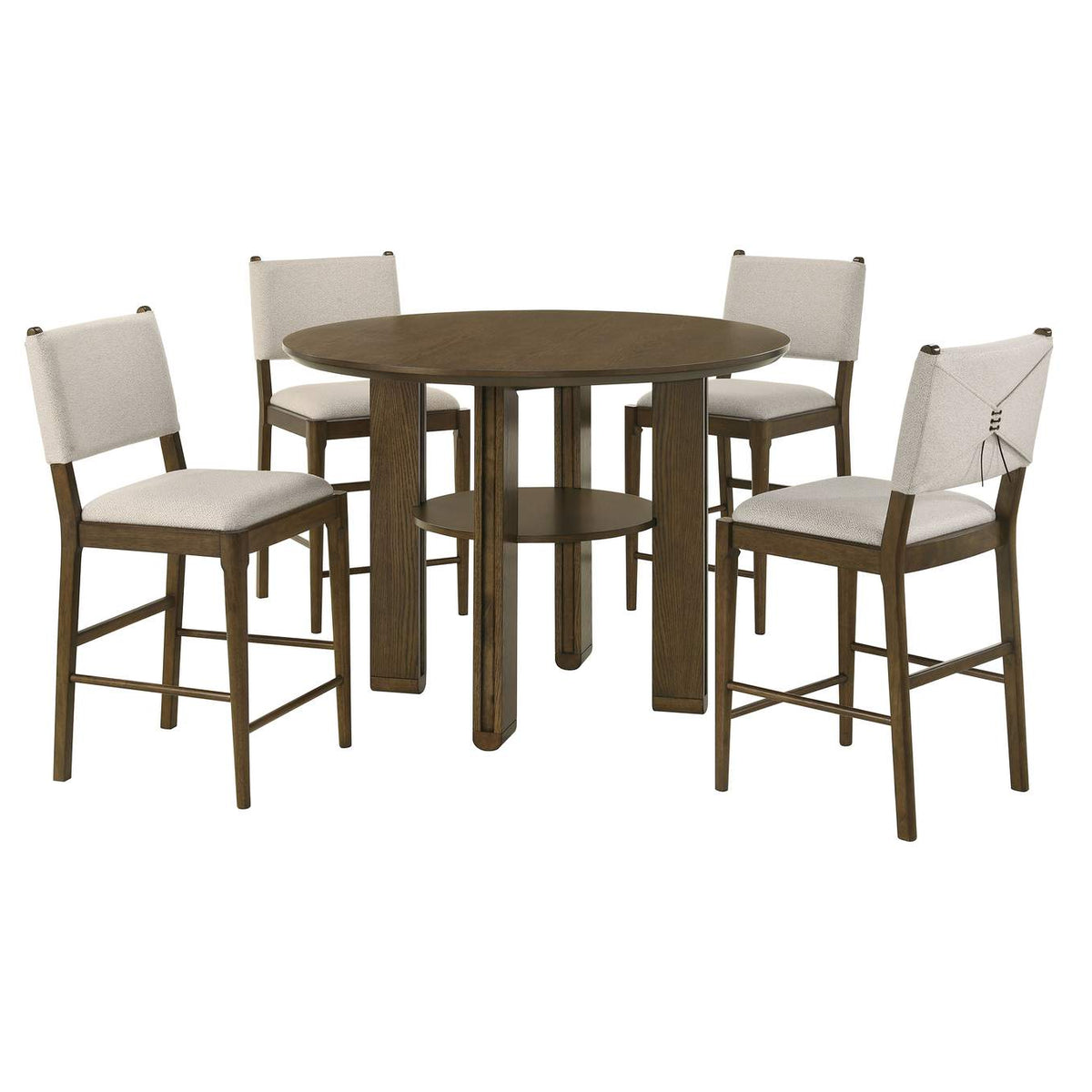 193668-S5 Ottowa 5-piece Round Counter Height Dining Room Set Brown