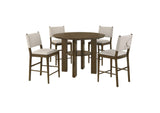 193668-S5 Ottowa 5-piece Round Counter Height Dining Room Set Brown