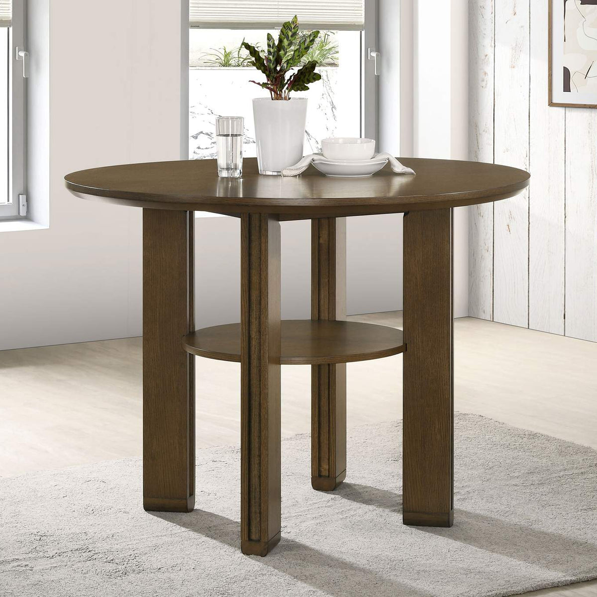 193668 Ottowa 47-inch Round Counter Height Dining Table Brown