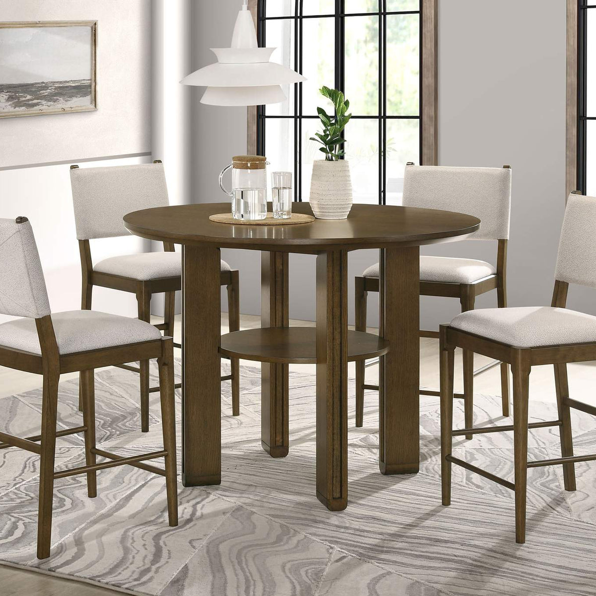 193668 Ottowa 47-inch Round Counter Height Dining Table Brown