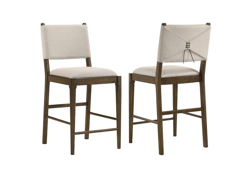 193669 Ottowa Upholstered Counter Side Chair Brown (Set of 2)