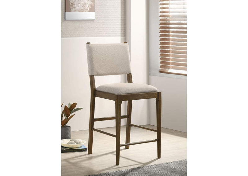193669 Ottowa Upholstered Counter Side Chair Brown (Set of 2)