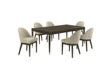 193671-S7 Reseda 7-piece Rectangular Dining Set Ash Brown