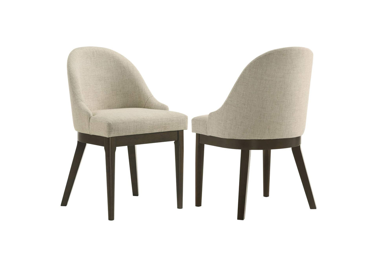 193672 Reseda Upholstered Dining Side Chair Beige (Set of 2)