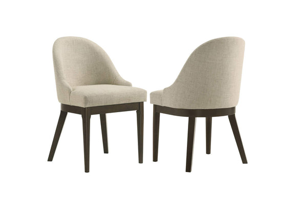 193672 Reseda Upholstered Dining Side Chair Beige (Set of 2)