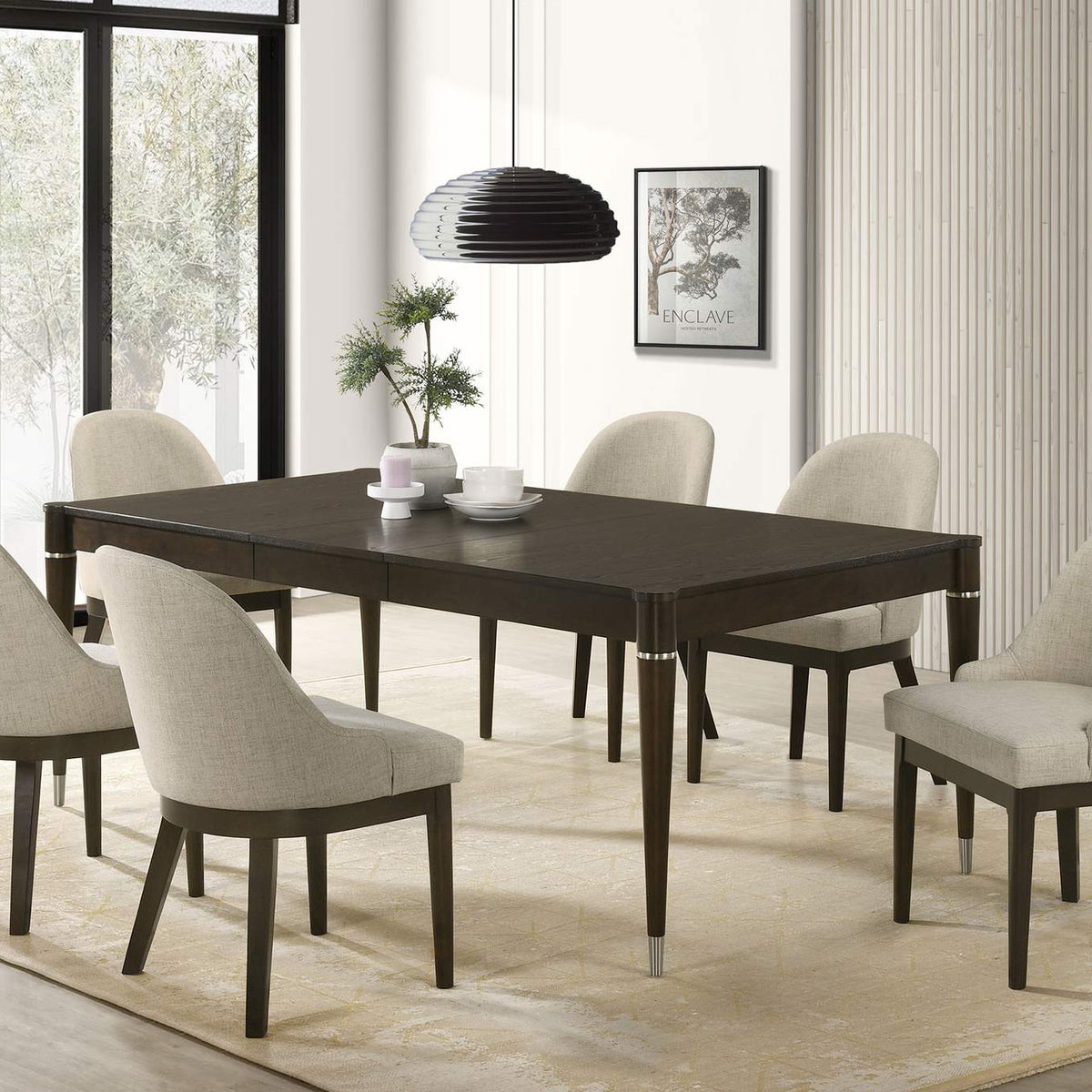 193672 Reseda Upholstered Dining Side Chair Beige (Set of 2)
