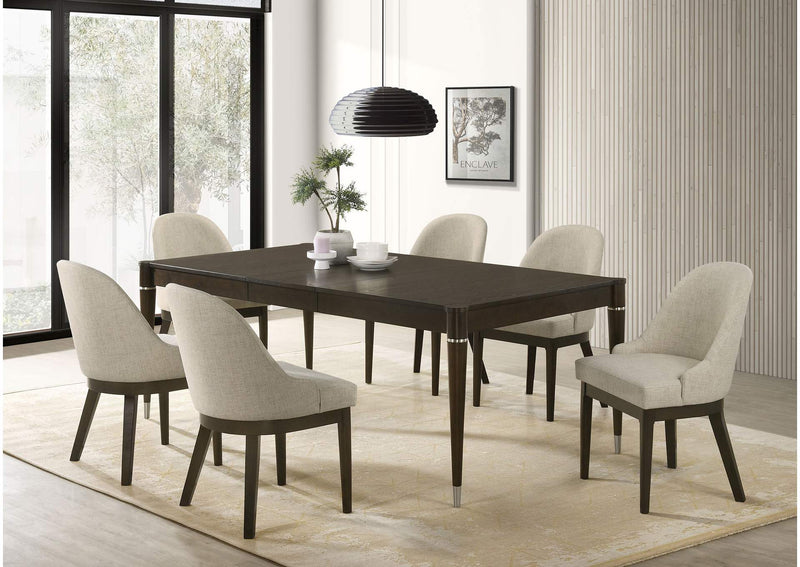 193672 Reseda Upholstered Dining Side Chair Beige (Set of 2)