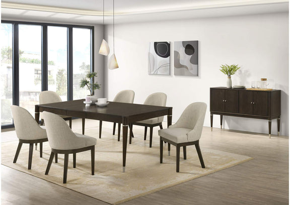 193672 Reseda Upholstered Dining Side Chair Beige (Set of 2)