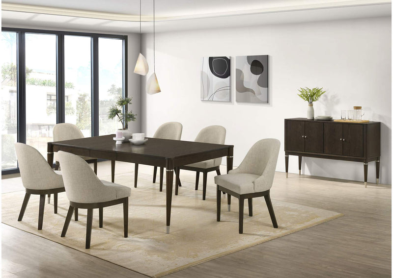193672 Reseda Upholstered Dining Side Chair Beige (Set of 2)
