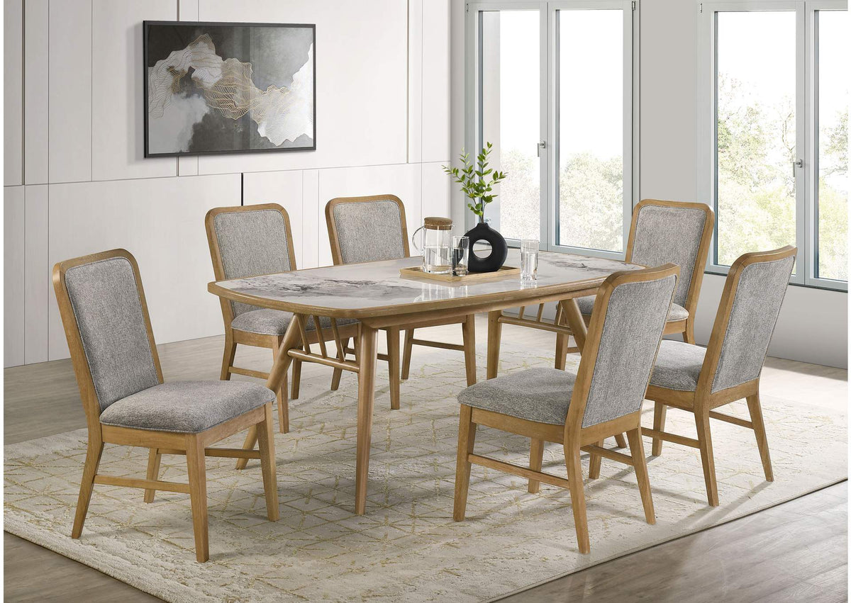 193731-S7 Croyden 7-piece Rectangular Dining Set Weathered Natural