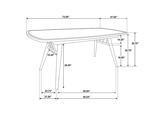 193731 Croyden 73-inch Rectangular Dining Table Weathered Natural