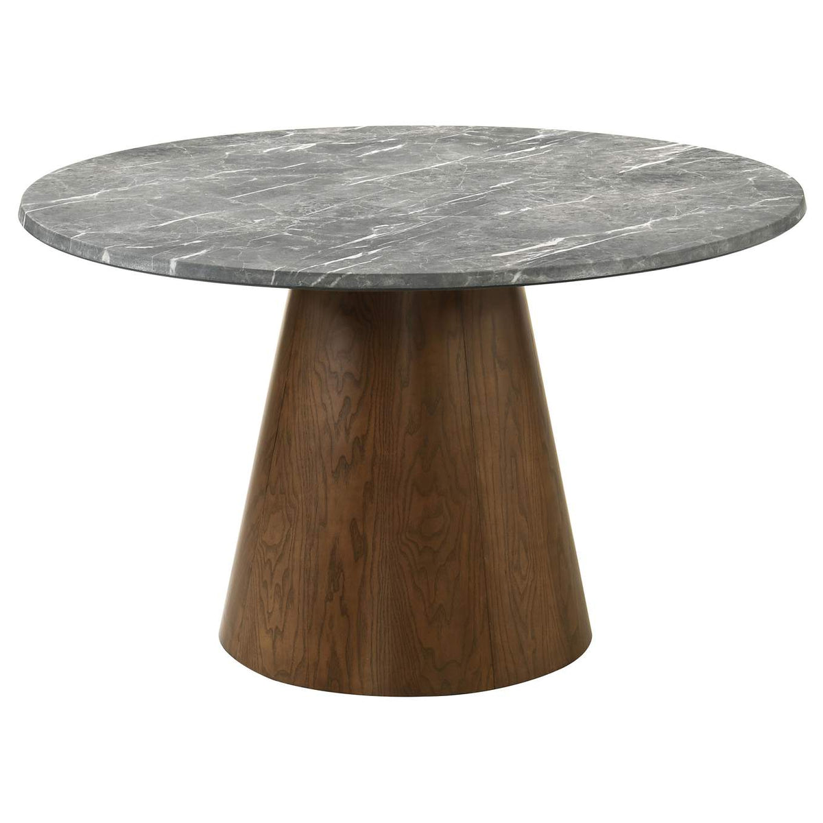 193820-S5 Franklin 5-piece 50-inch Round Dining Table Set Grey and Dark Oak
