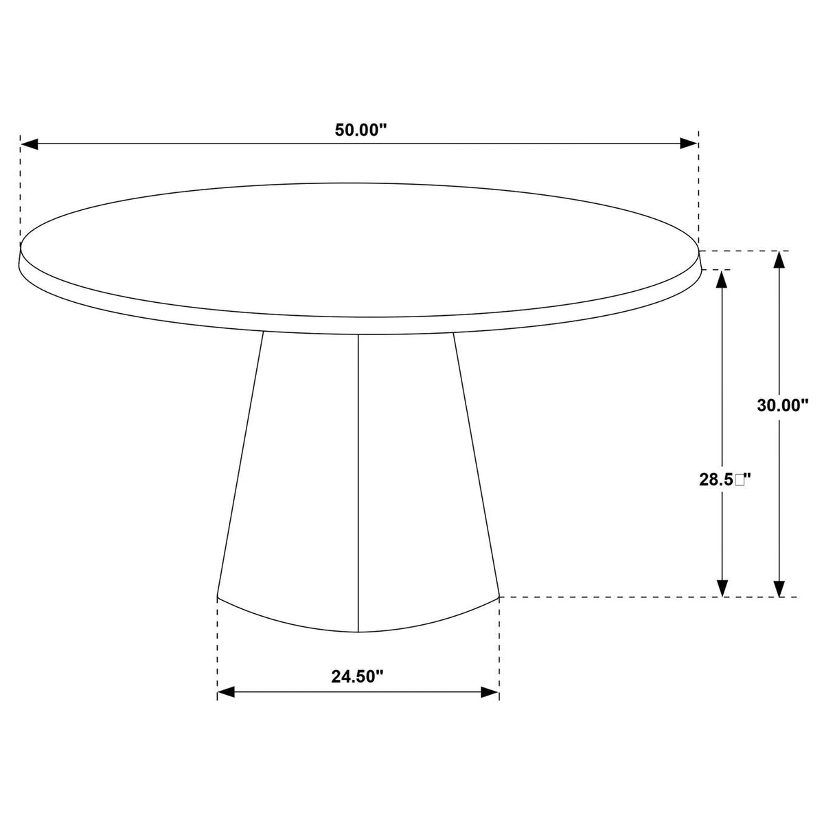 193820 Franklin 50-inch Round Dining Table Grey and Dark Oak