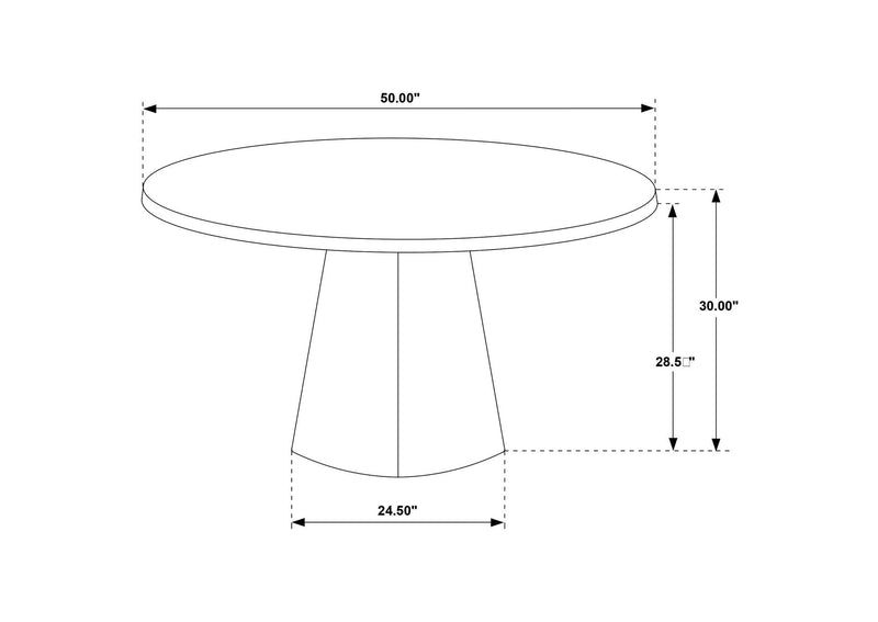193820 Franklin 50-inch Round Dining Table Grey and Dark Oak