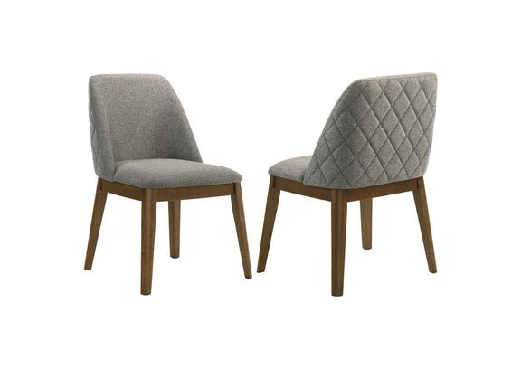 193822 Franklin Upholstered Dining Side Chair Grey (Set of 2)