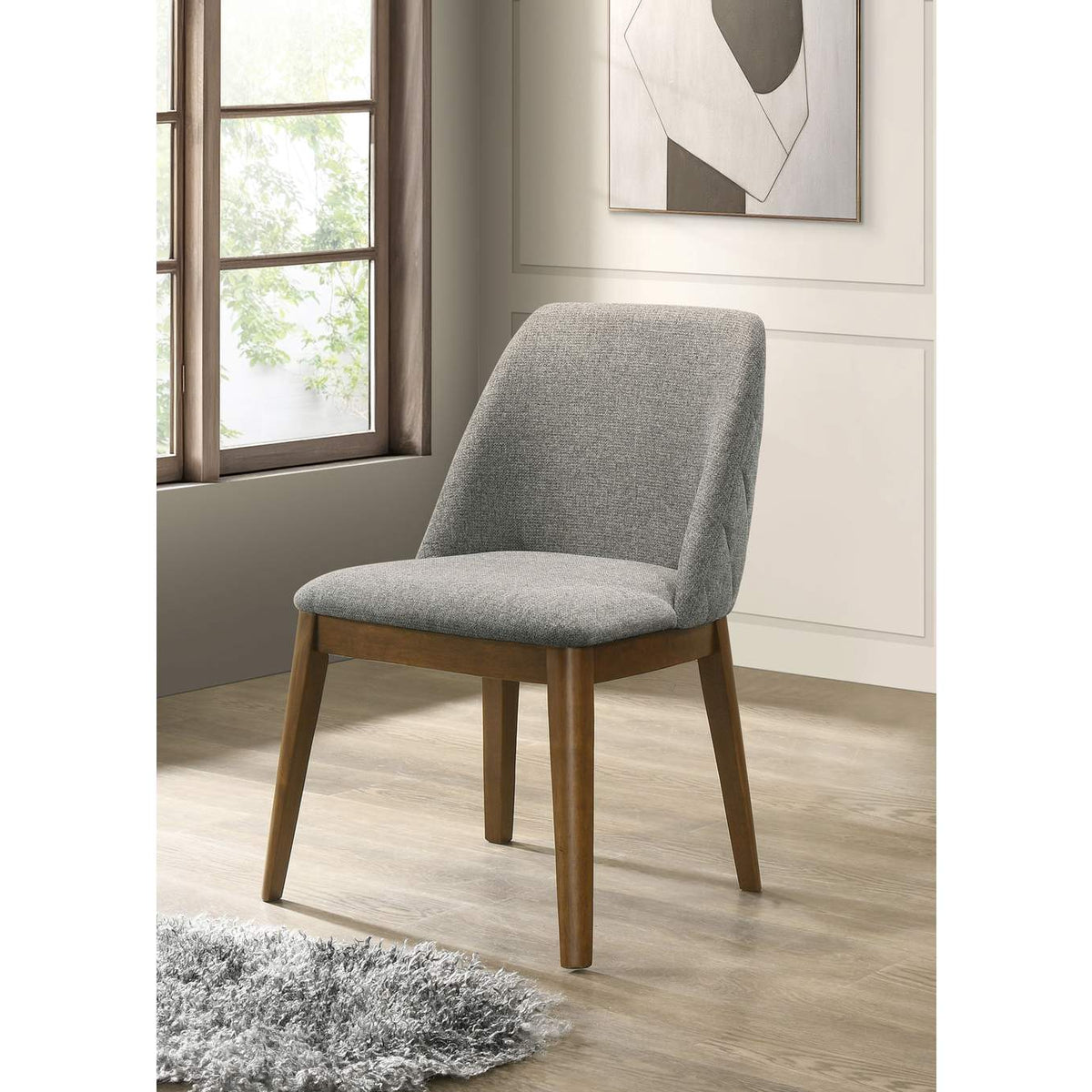 193822 Franklin Upholstered Dining Side Chair Grey (Set of 2)