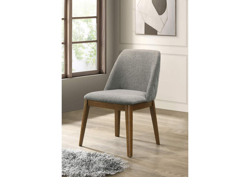 193822 Franklin Upholstered Dining Side Chair Grey (Set of 2)