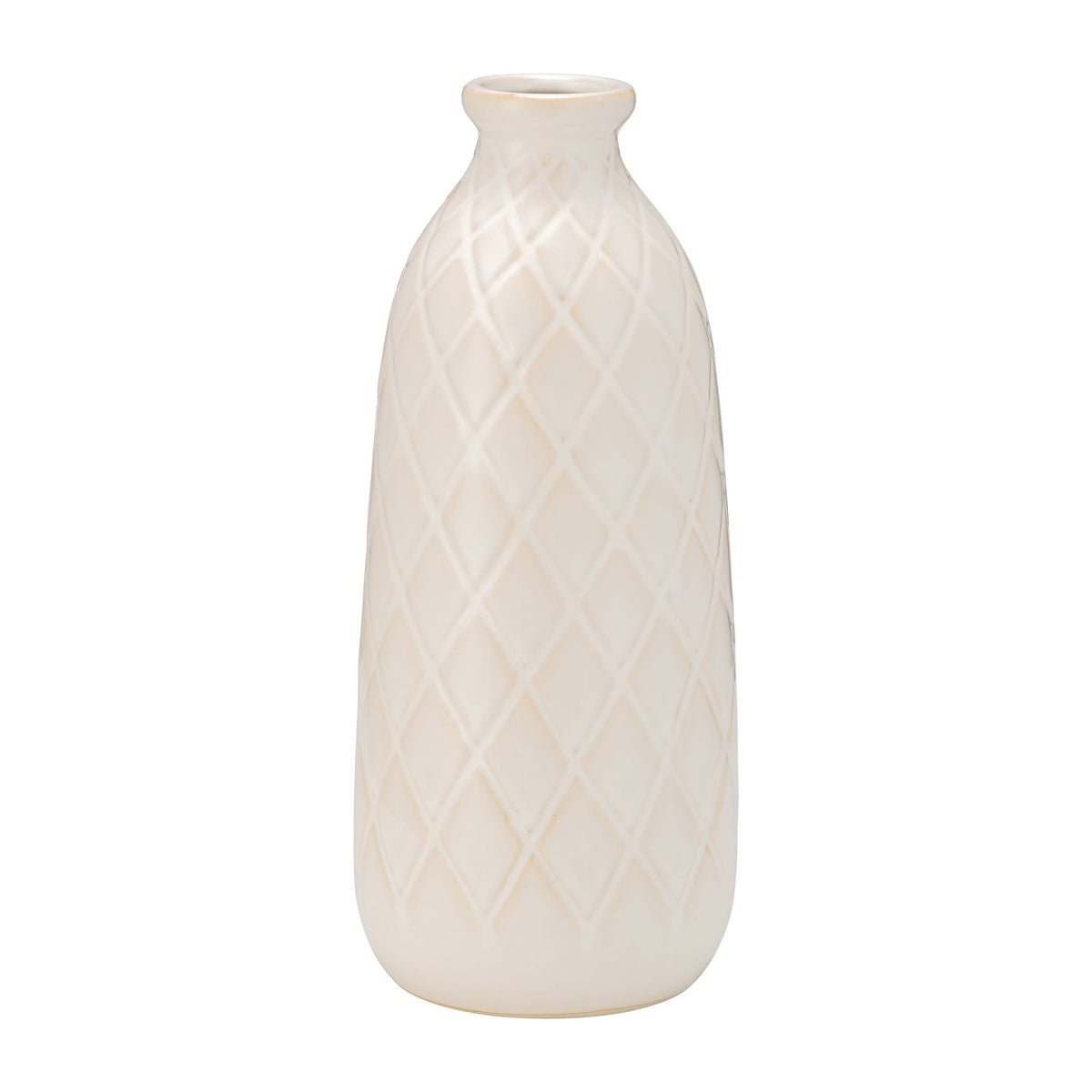 Plaid Textured Vase - Beige