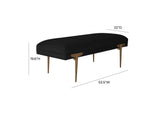 TOV-OC6209 Brown Black Velvet Bench