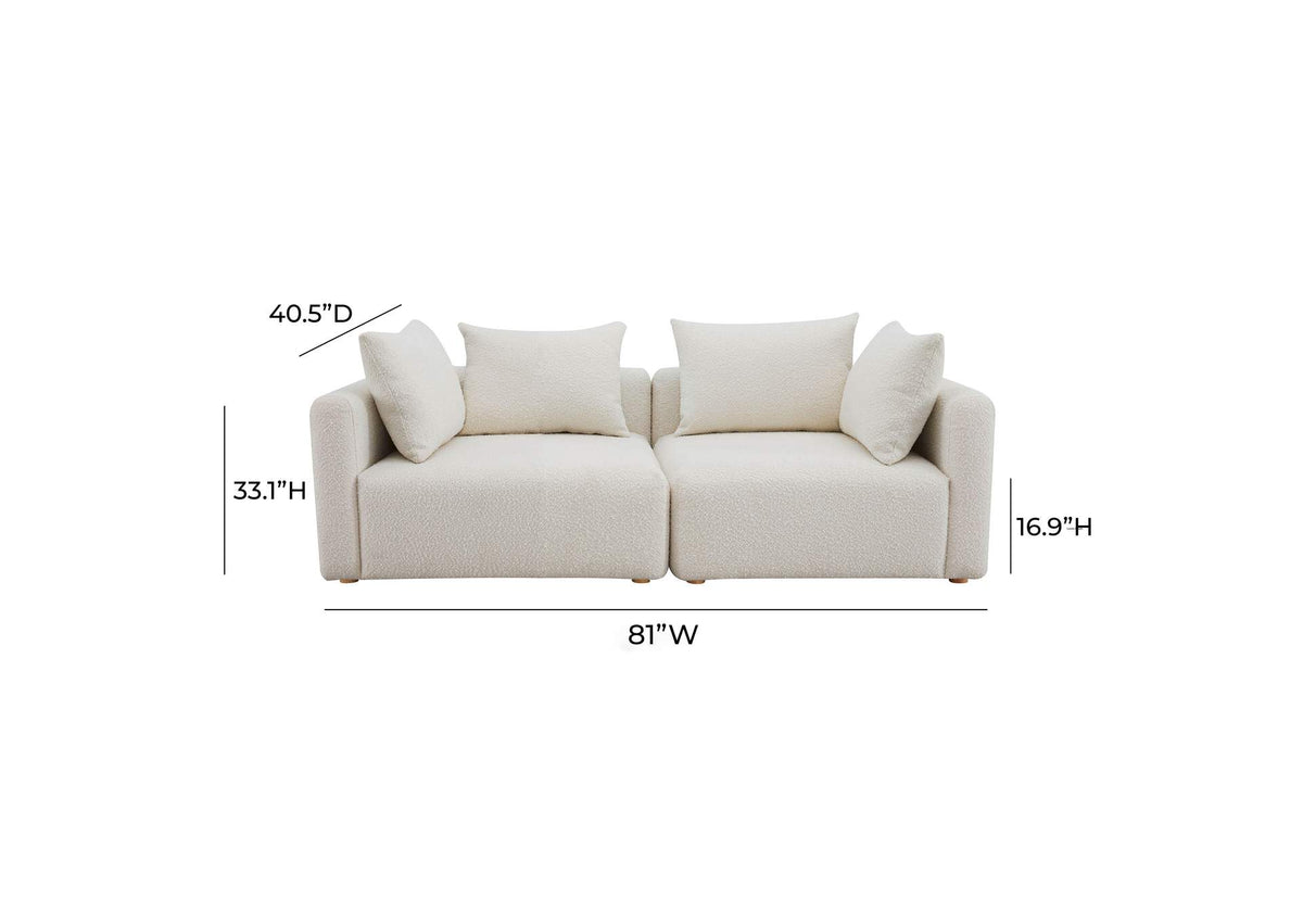 TOV-L68787-LO Hangover Cream Boucle Loveseat
