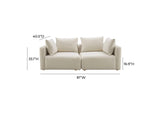 TOV-L68788-LO Hangover Cream Performance Linen Loveseat