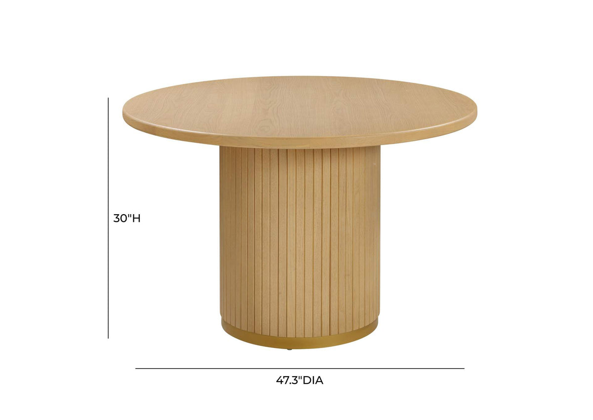 TOV-D44123 Chelsea Natural Oak Wood Round Dining Table