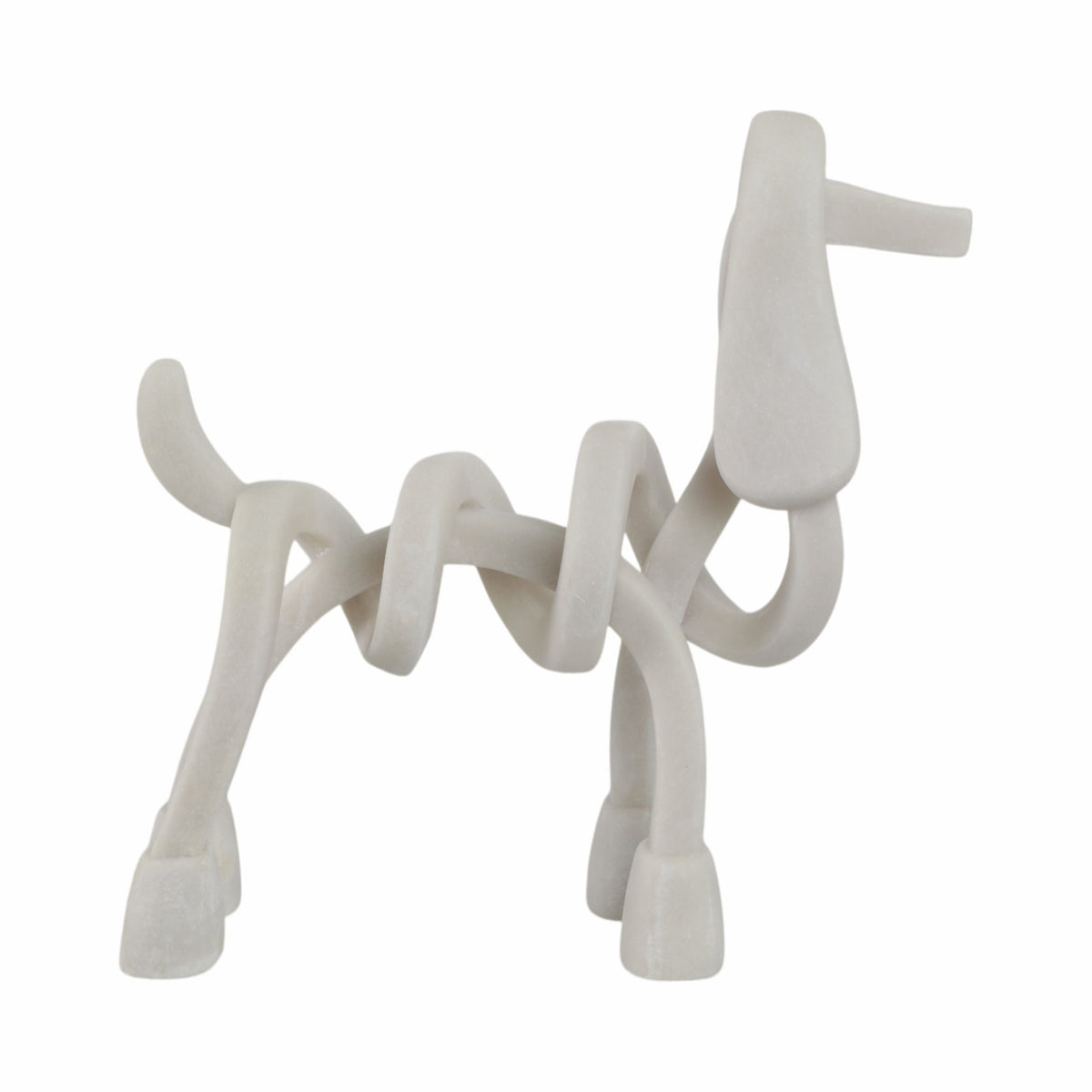 20" Ninove Quartz Resin Dog Statuary - White