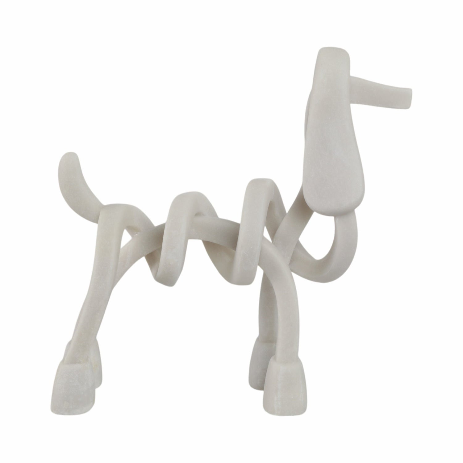 20" Ninove Quartz Resin Dog Statuary - White