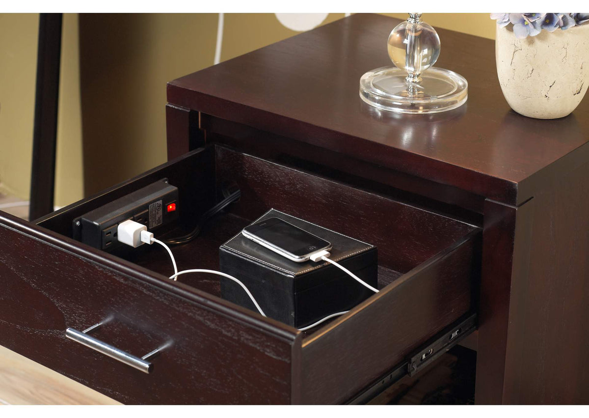 NV2381P Nevis Charging Station Nightstand In Espresso