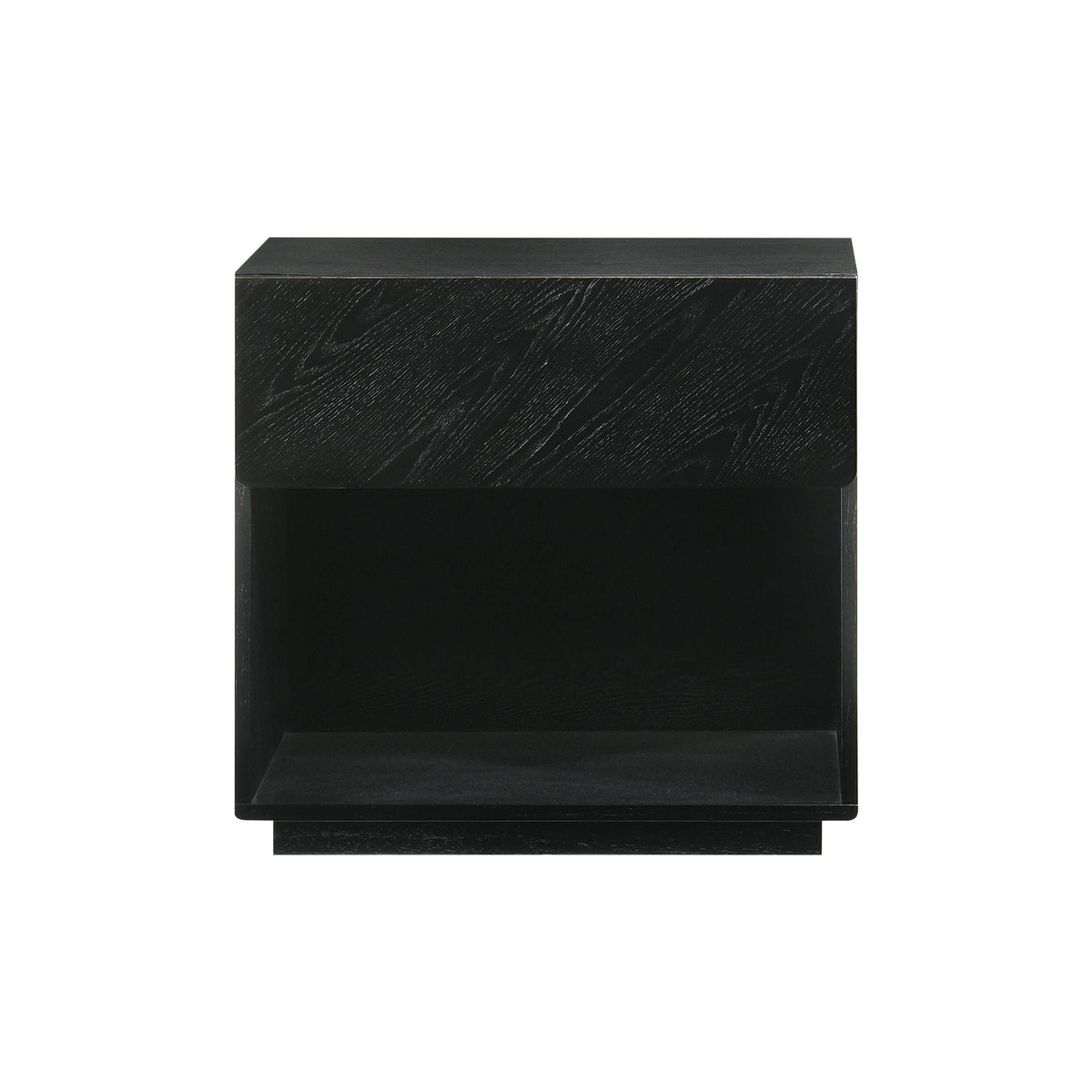 Petra - 1 Drawer Wood Nightstand - Black