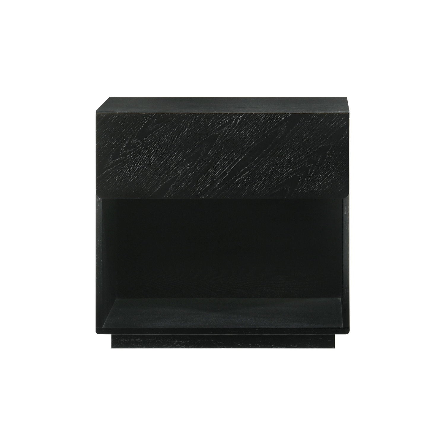 Petra - 1 Drawer Wood Nightstand - Black
