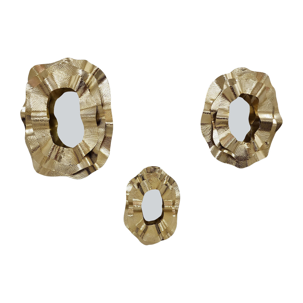 17" / 21" / 25" Metal Sarasota Mirrors (Set of 3) - Gold