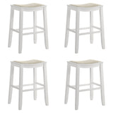 Iyani - Coastal Modern Wood Bar Height Kitchen Bar Stool