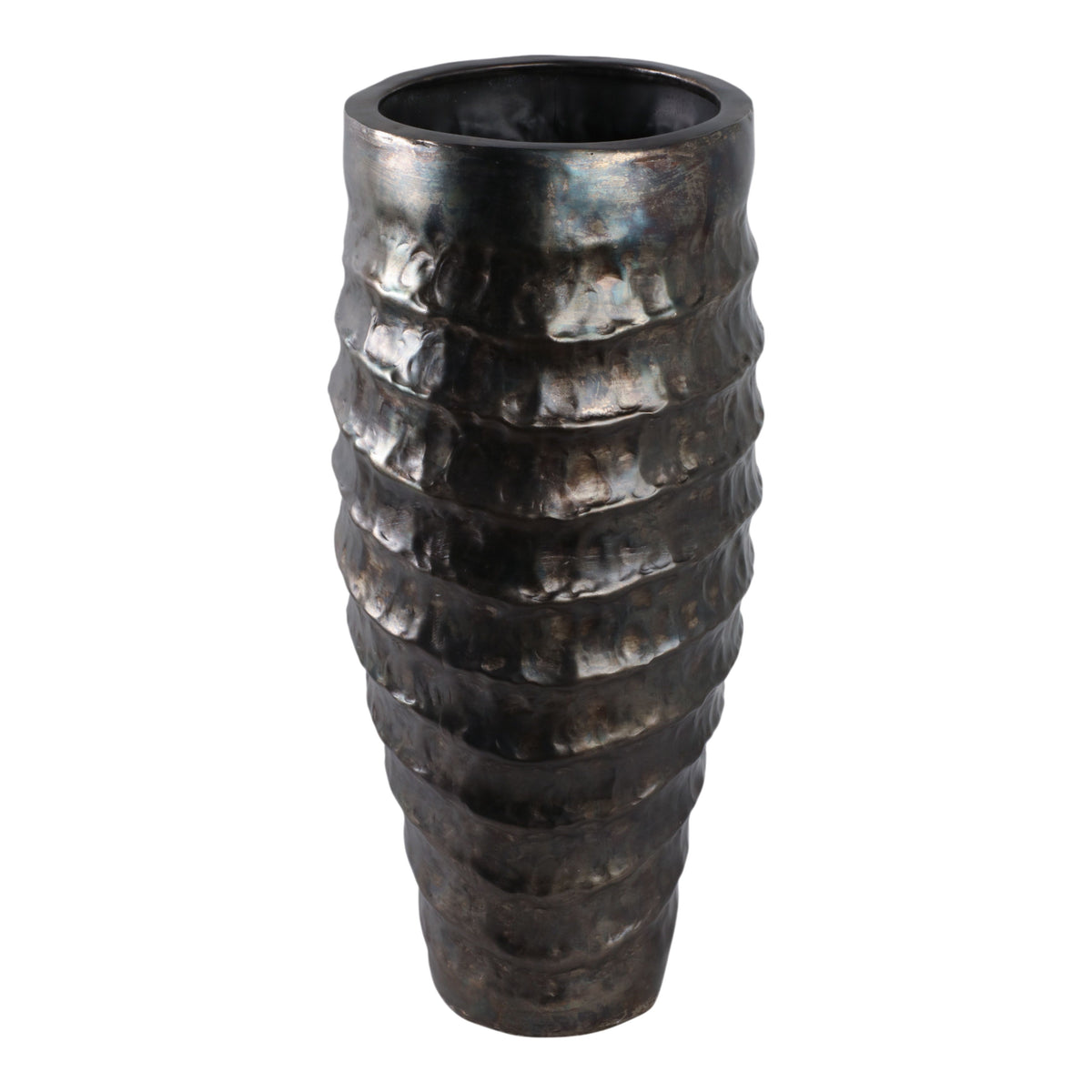 28" Metal Floor Planter - Dark Gray