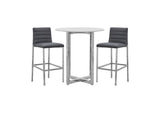 1AE868M Amalfi Metal Back Bar Stool In Cobalt Leather (Set of 2)