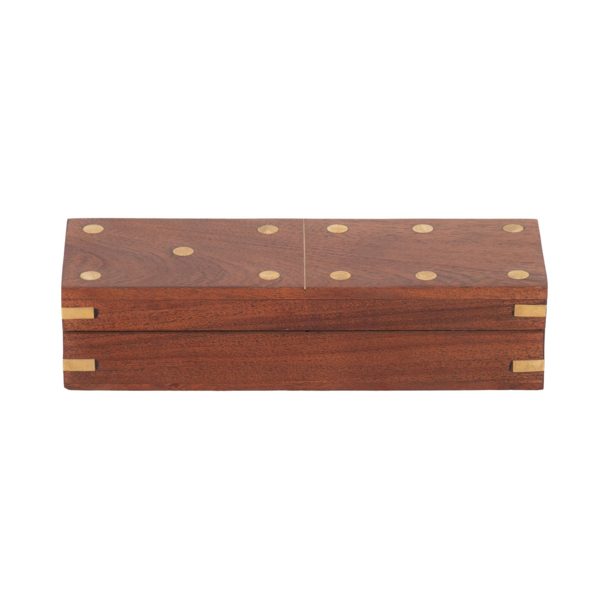 8" X 3" Dominoes Box Wood - Brown