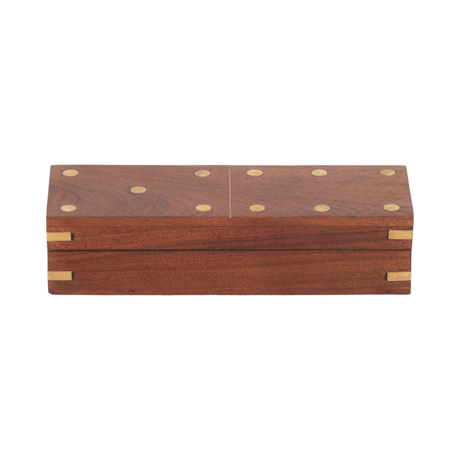 8" X 3" Dominoes Box Wood - Brown