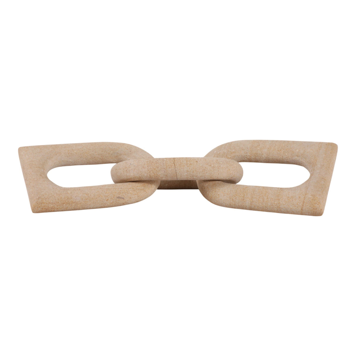 13" Nonnilcarved Standstone Chain Object - Beige