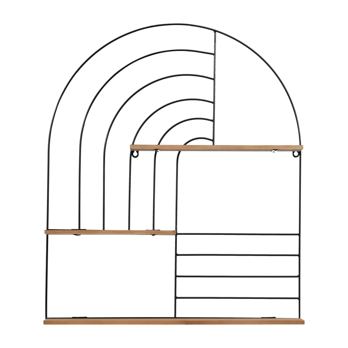 Metal / Wood Arch Wall Shelf 28" - Natural / Black