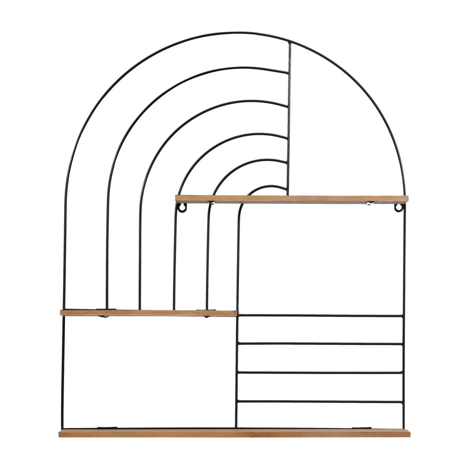Metal / Wood Arch Wall Shelf 28" - Natural / Black
