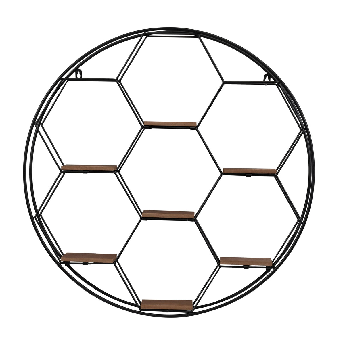 Metal / Wood Honeycomb Wall Shelf 28" - Natural / Black