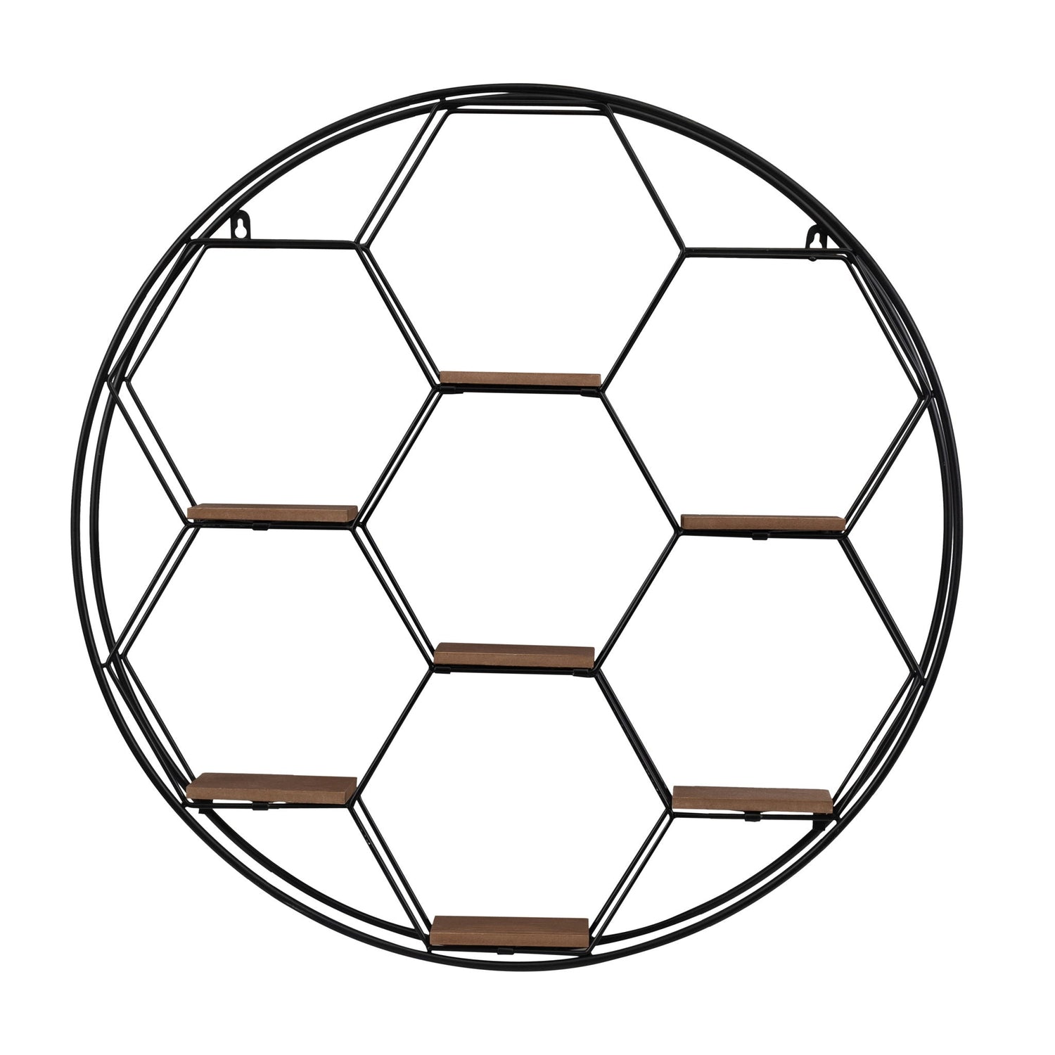 Metal / Wood Honeycomb Wall Shelf 28" - Natural / Black